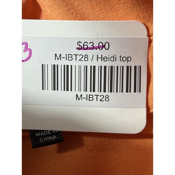 Blue Blush Heidi Cropped Button-Up Shirt, Medium, Orange - Picture 6 of 9